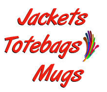 Jackets, Totebags, Mugs